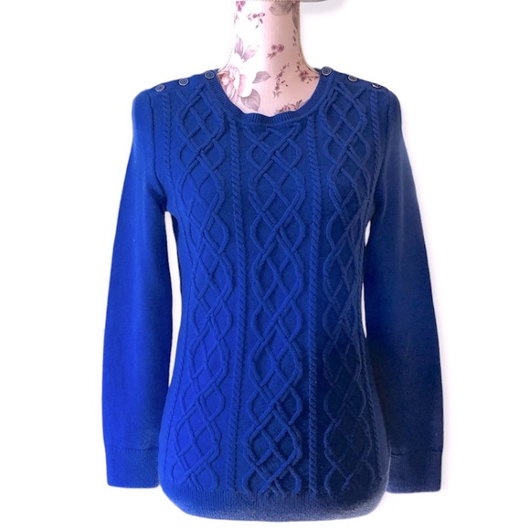 Talbots Sweaters - Talbots Women's Aran Button Sweater